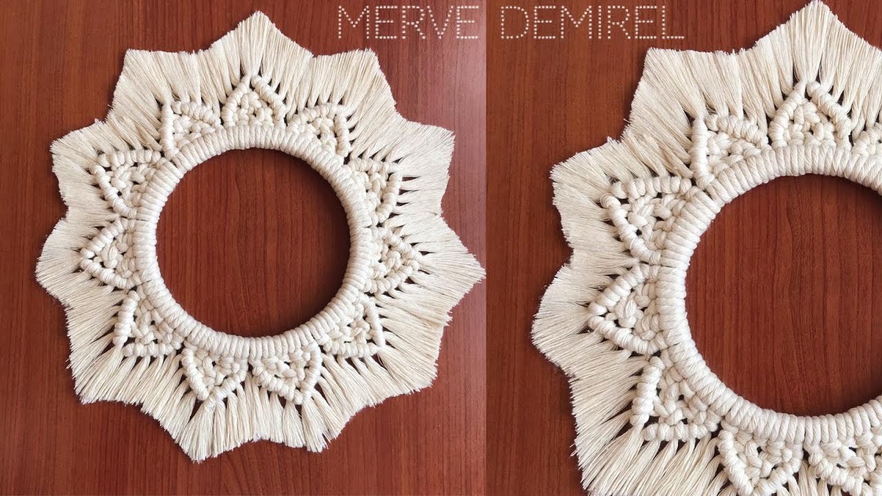 Yeni Başlayanlar için | Makrome Ayna Çerçevesi | Makrome Duvar Süsü | DIY | Kendin Yap 🥳