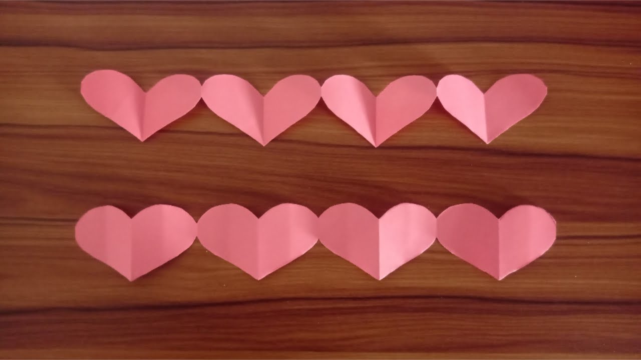 DIY Paper Heart Chain Tutorial - How to make a hearts garland