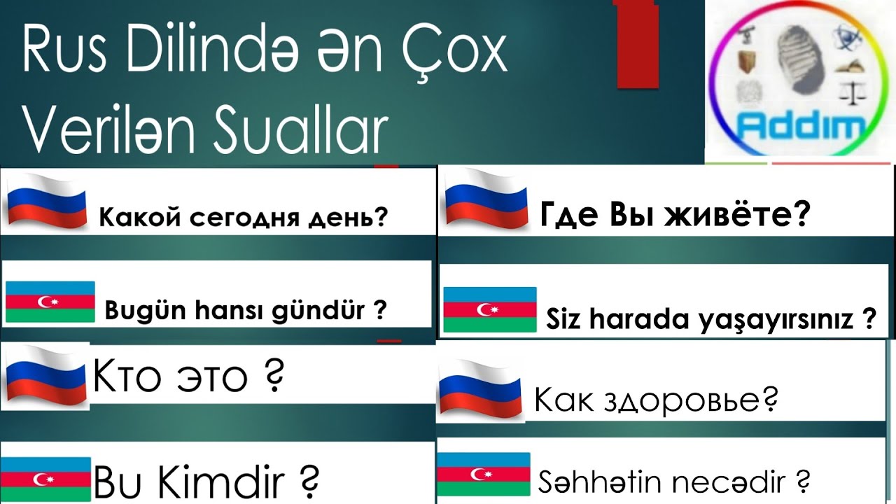 Rus Dili | Rus dilində ən çox verilən suallar |