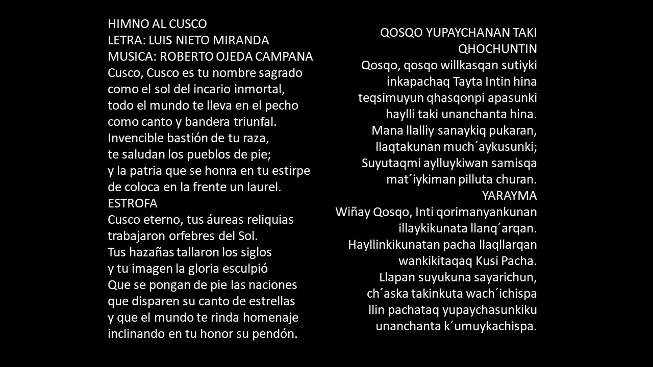 HIMNO AL CUSCO karaoke
