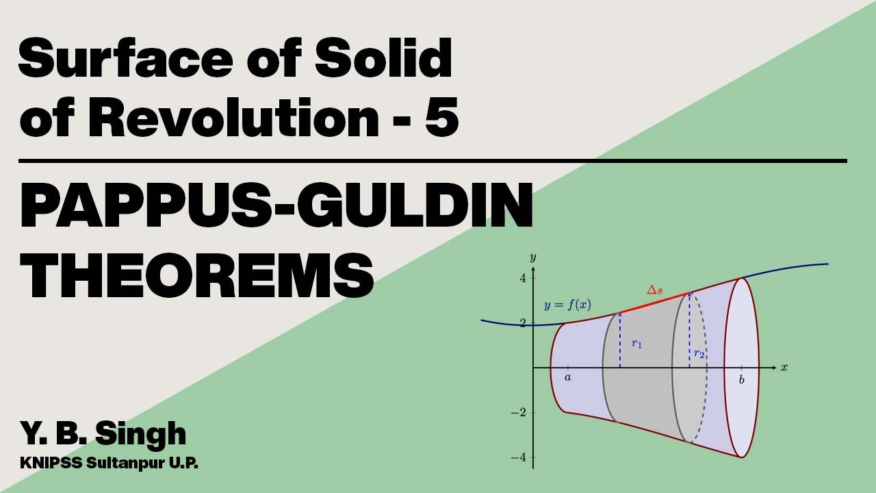 Surface of Solid of Revolution 5 - PAPPUS-GULDIN THEOREMS | Y.B. Singh, KNIPSS Sultanpur