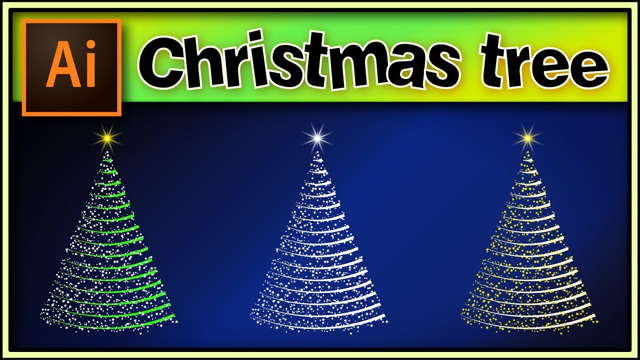 🎄Christmas tree 🎄 Illustrator tutorial 🌟 GLOWING ✨