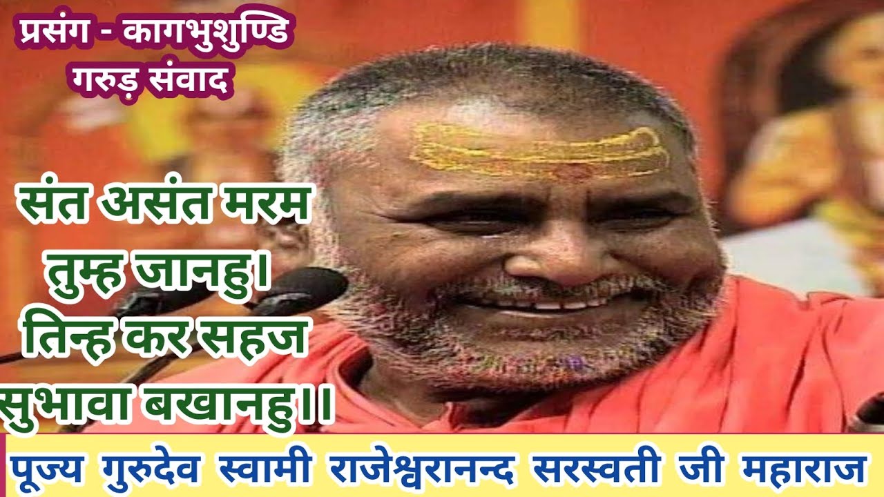 #कागभुशुण्डि_गरुड़_संवाद #ramkatha By #rajeshwaranandji #संत_असंत_मरम_तुम्ह_जानहु #राजेश्वरानंद_जी