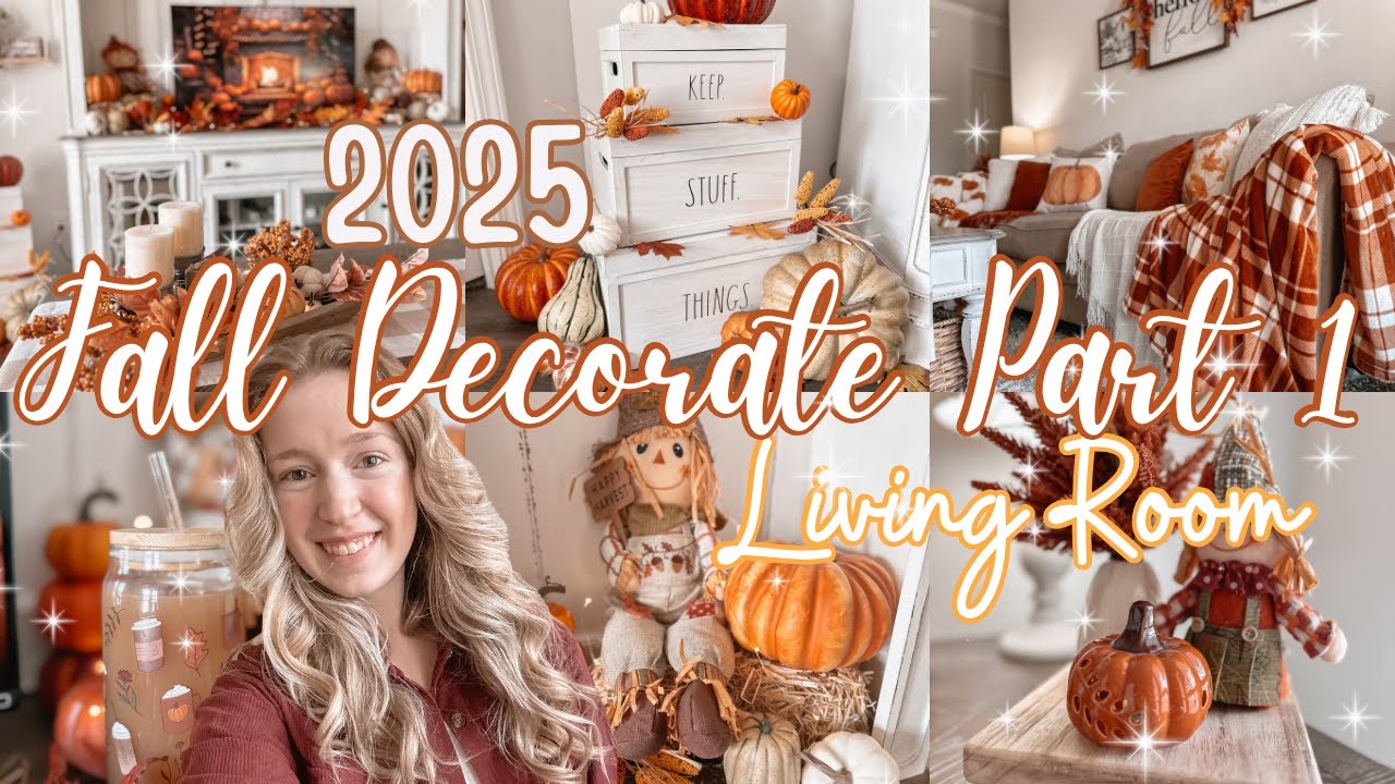 COZY Fall Decorate With Me 2025! Decorating My Living Room + Making Apple Cider Fall Decorate Part 1