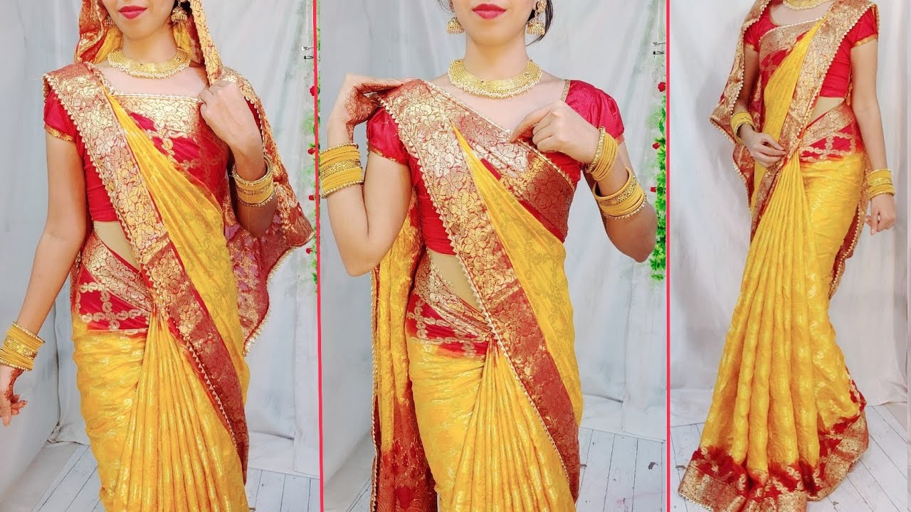 SILK SAREE DRAPING TO LOOK MORE TALL,SLIM & ATTRACTIVE|PERFECTLY DRAPING SILK SAREE TUTORIAL|HINDI