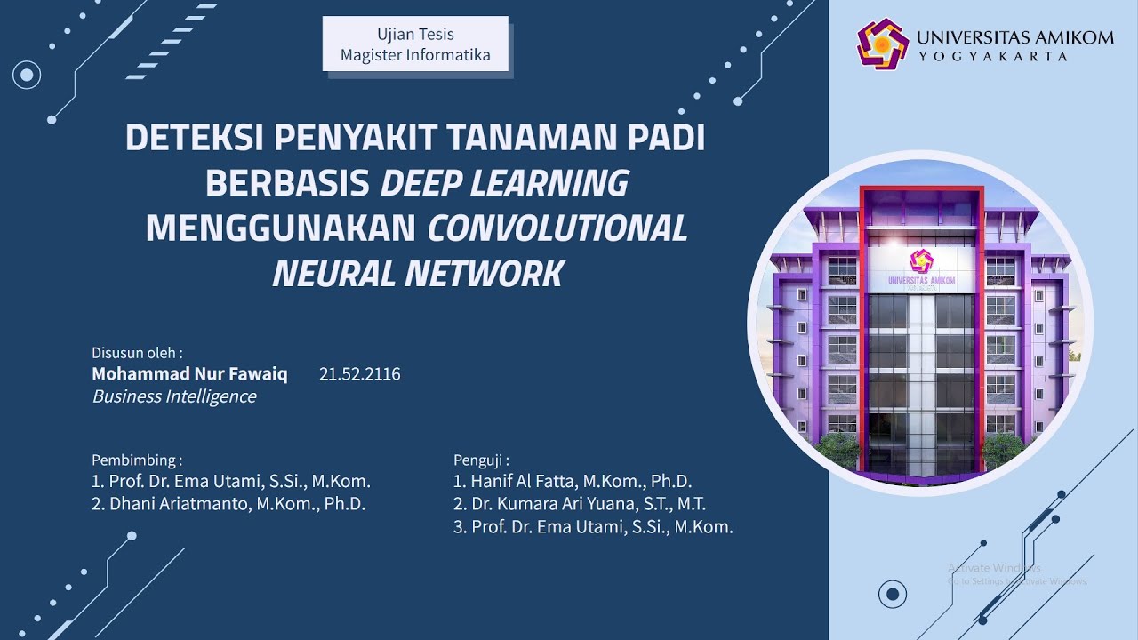 UT: Deteksi Penyakit Tanaman Padi Berbasis Deep Learning Menggunakan Convolutional Neural Network