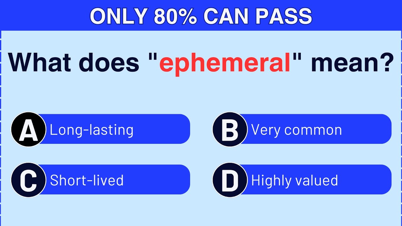 Advanced Vocabulary Quiz (Level C1-C2 ) | Can You Pass?
