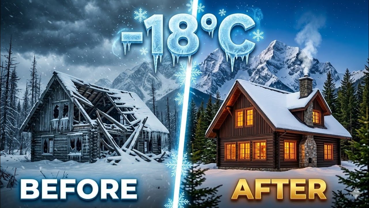 Abandoned Cabin in -18°C Blizzard Completely Restored in 72 Hours 🏔️