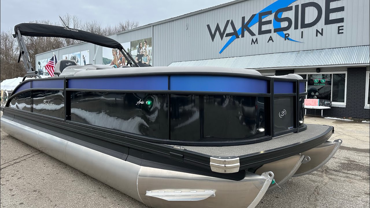 2025 Barletta Aria 24UC Black Diamond with Pacific Matte Blue | 150HP Yamaha | Stock ID 7685