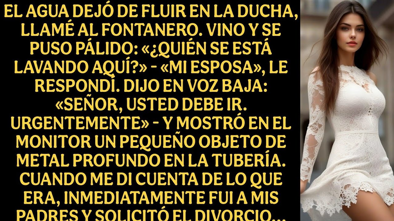 El agua dejó de fluir en la ducha llamé al fontanero. Vino y se puso pálido...