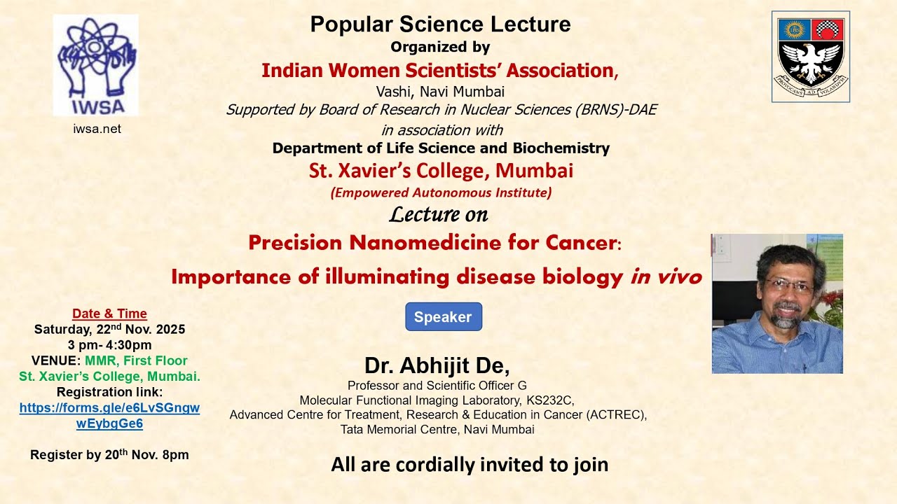 Popular Science Lecture - IWSA  in association with St. Xavier’s College, Mumbai