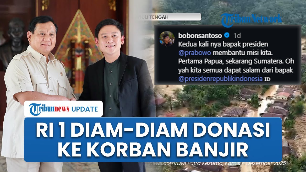 Prabowo Diam-diam Donasi Atas Nama Pribadi untuk Korban Banjir, Dititipkan Lewat Chef Bobon Santoso