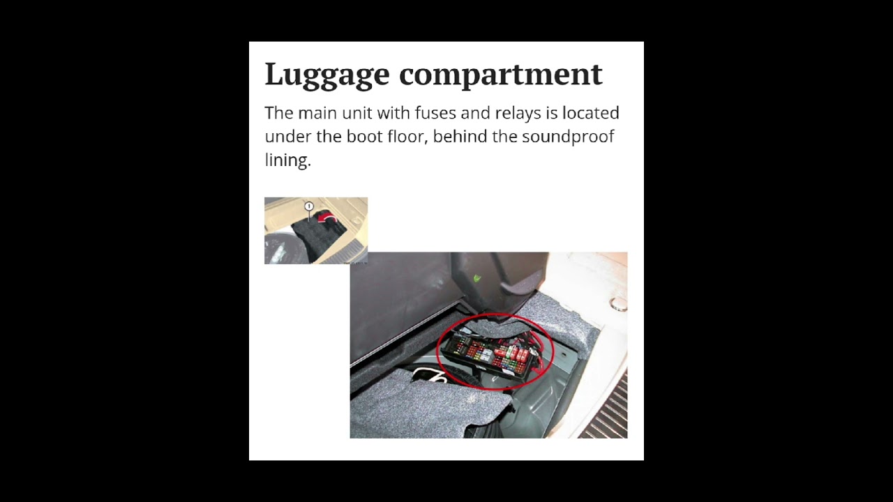 Mercedes W251 R-class (2005-2013) Fuse box and relay location