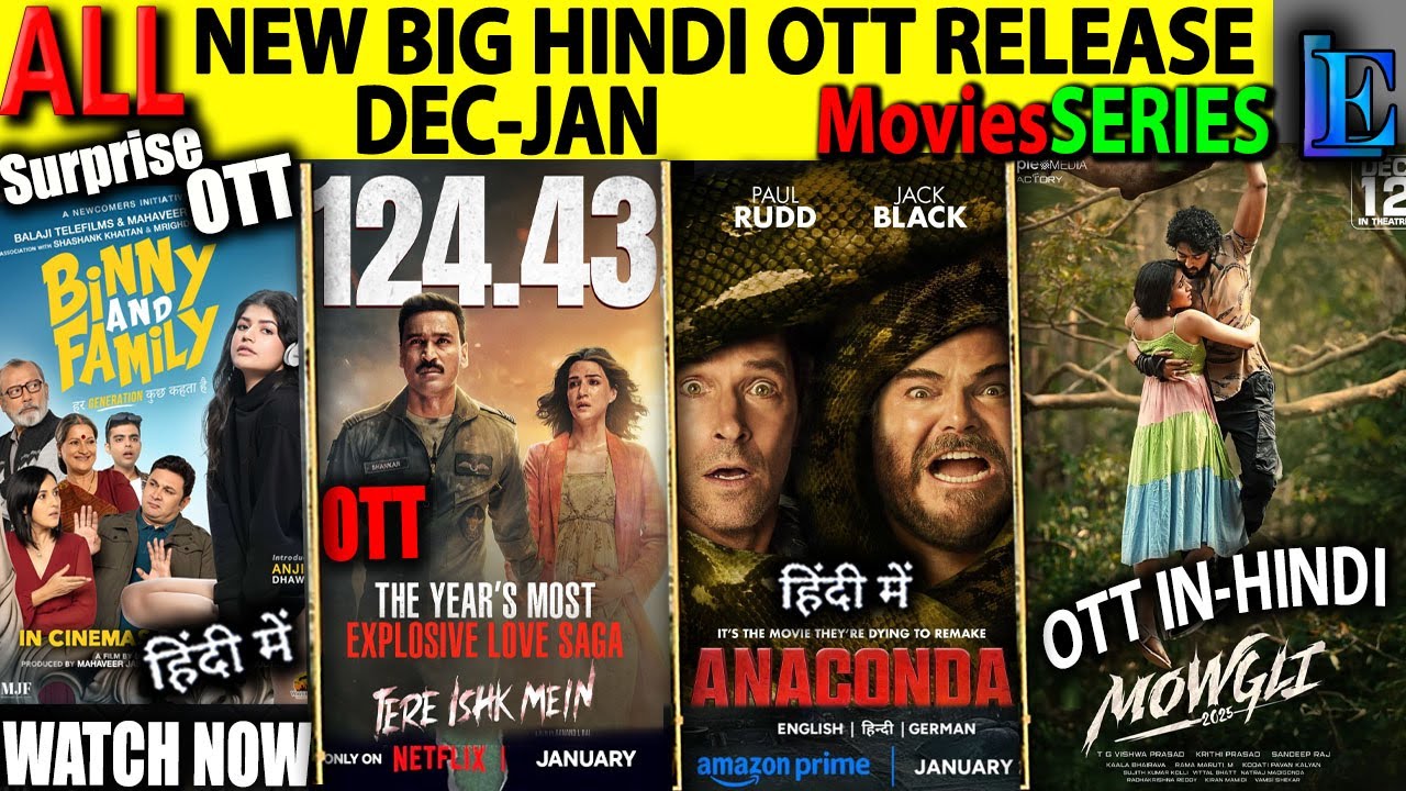 New Big Hindi OTT Release DEC-JAN l Anaconda, Mowgli, TereIshkMein, GameofThrones CrimeMoviesSeries