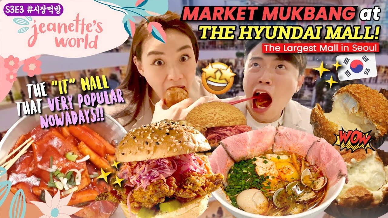 🤑💯 MOST LUXURIOUS Market Mukbang ever 💸- The Hyundai Food Court | & Christmas things 🎄❣️