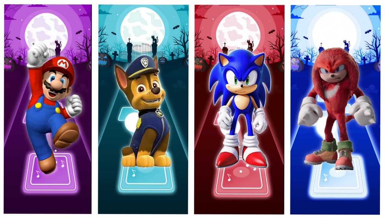 Tiles hop game, Sonic vs Paw patrol vs Mario # Part 1.