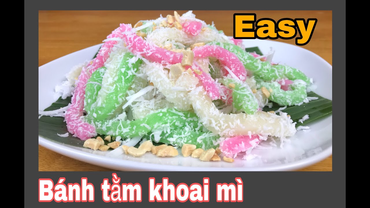 BÁNH TẰM. Cách làm Bánh Tằm Khoai Mì thơm ngon, cực kì nhanh (Cassava silkworm cake)