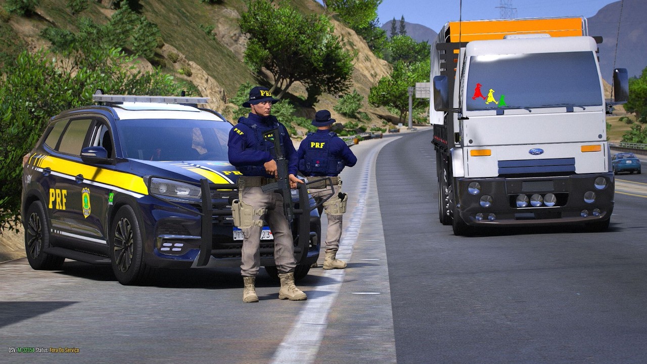 OLHOS DE ÁGUIA | PRF ABORDA CAMINHÃO SUSPEITO NA RODOVIA - POLICIA NO GTA 5