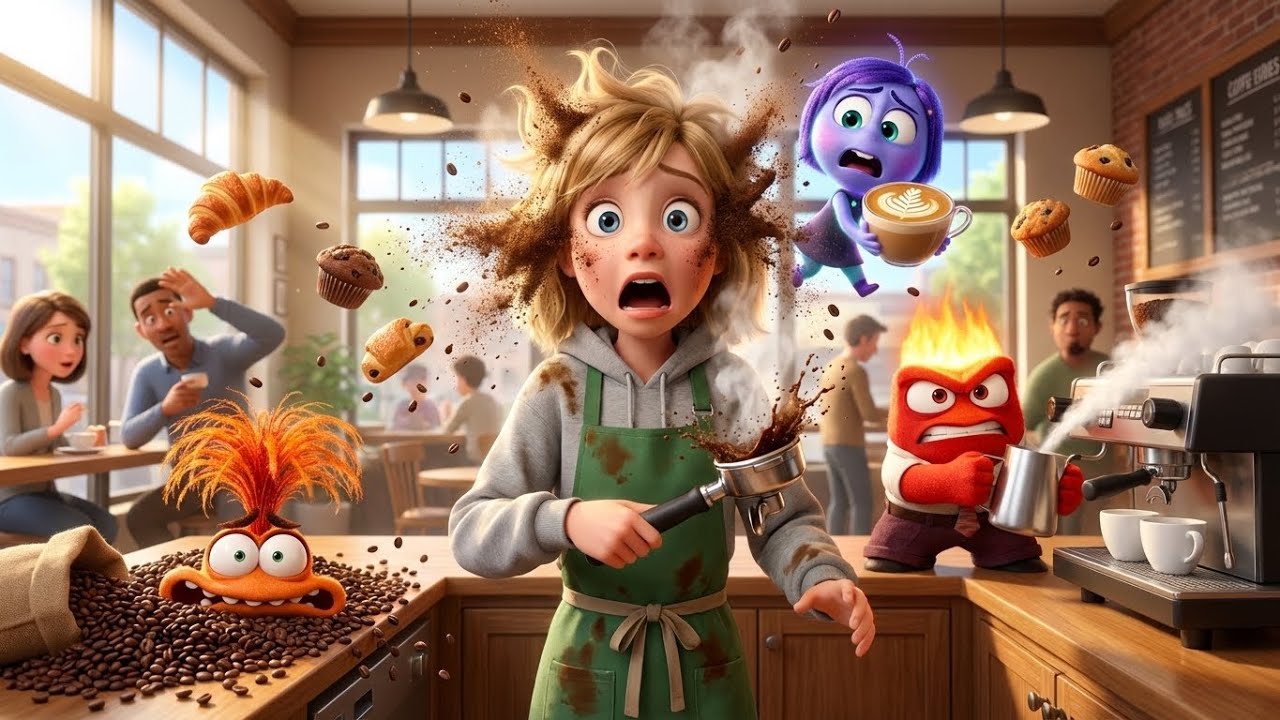 INSIDE OUT 3: Riley vs The Angry Customer Barista Nightmare ☕ | Funny Inside Out Animation