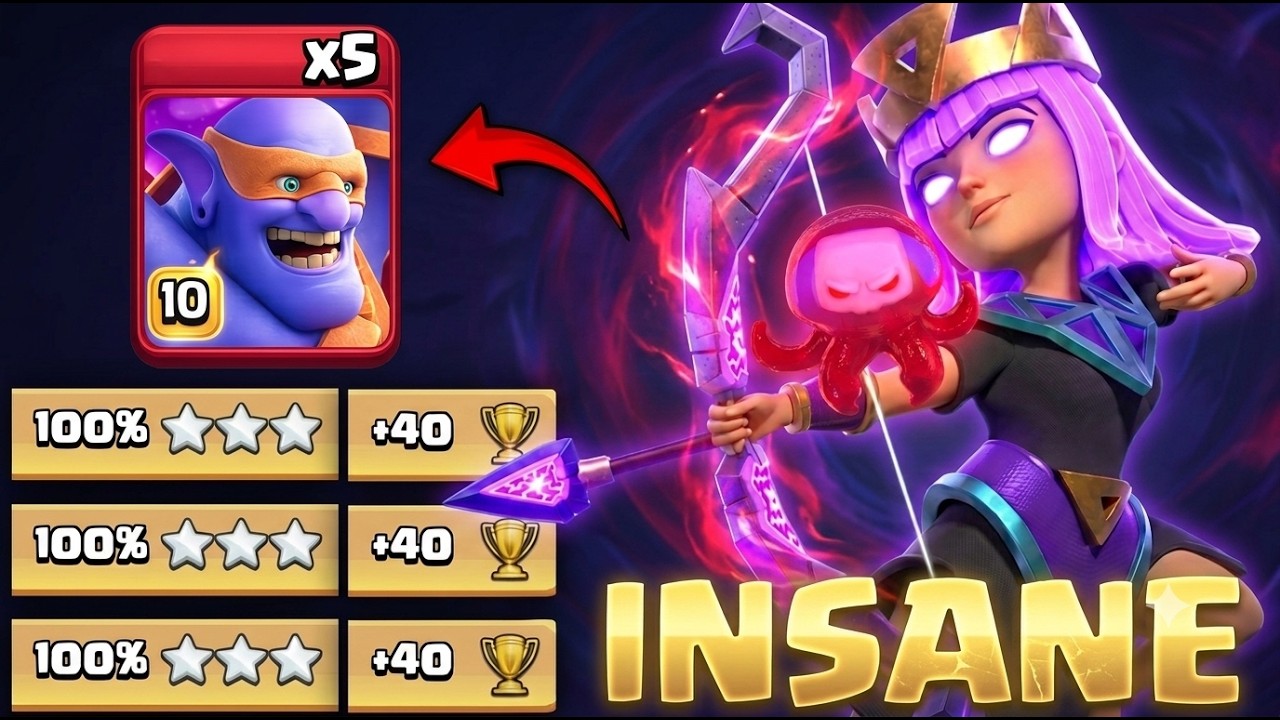 The STRONGEST Ground Funnel Meta in TH18 Clash of Clans! QUEEN CHARGE With MONOLITH ARROW Coc