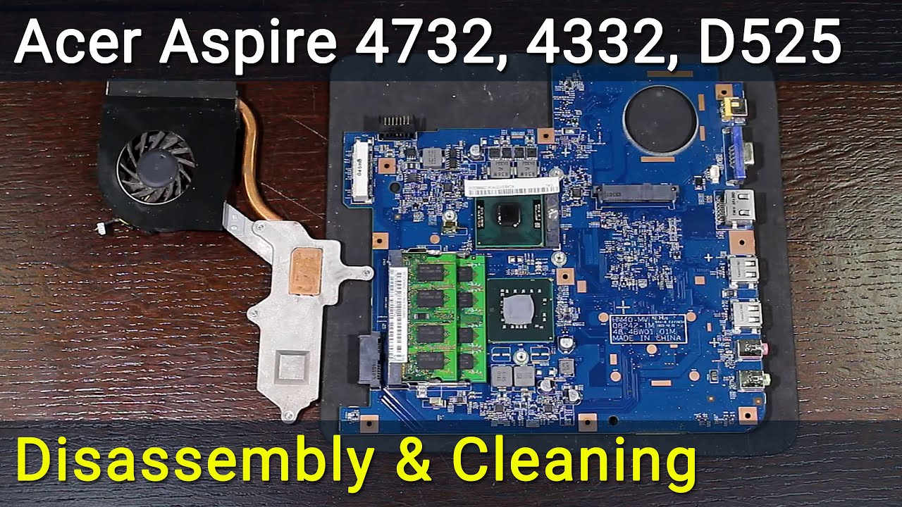 Acer Aspire 4732, 4332, D525 Demontaż, czyszczenie wentylatora i wymiana pasty termoprzewodzącej