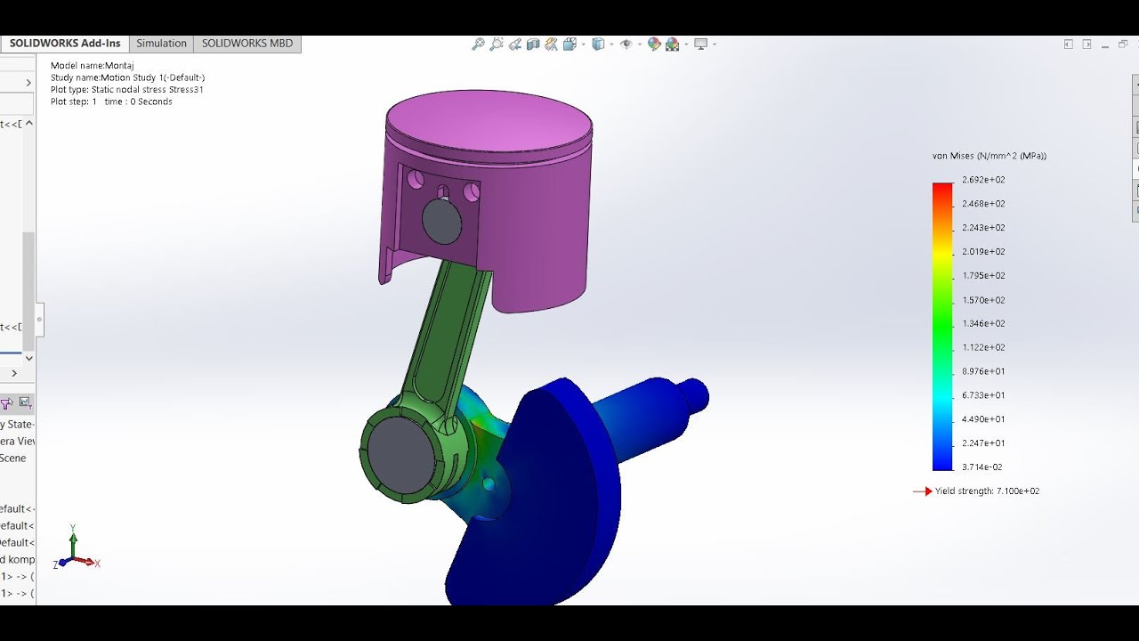 ANSYS Motor Dayanım Analizi Part 3 Solid Works Tümleşik Montaj Tasarımı ve Solid - Motion Analysis