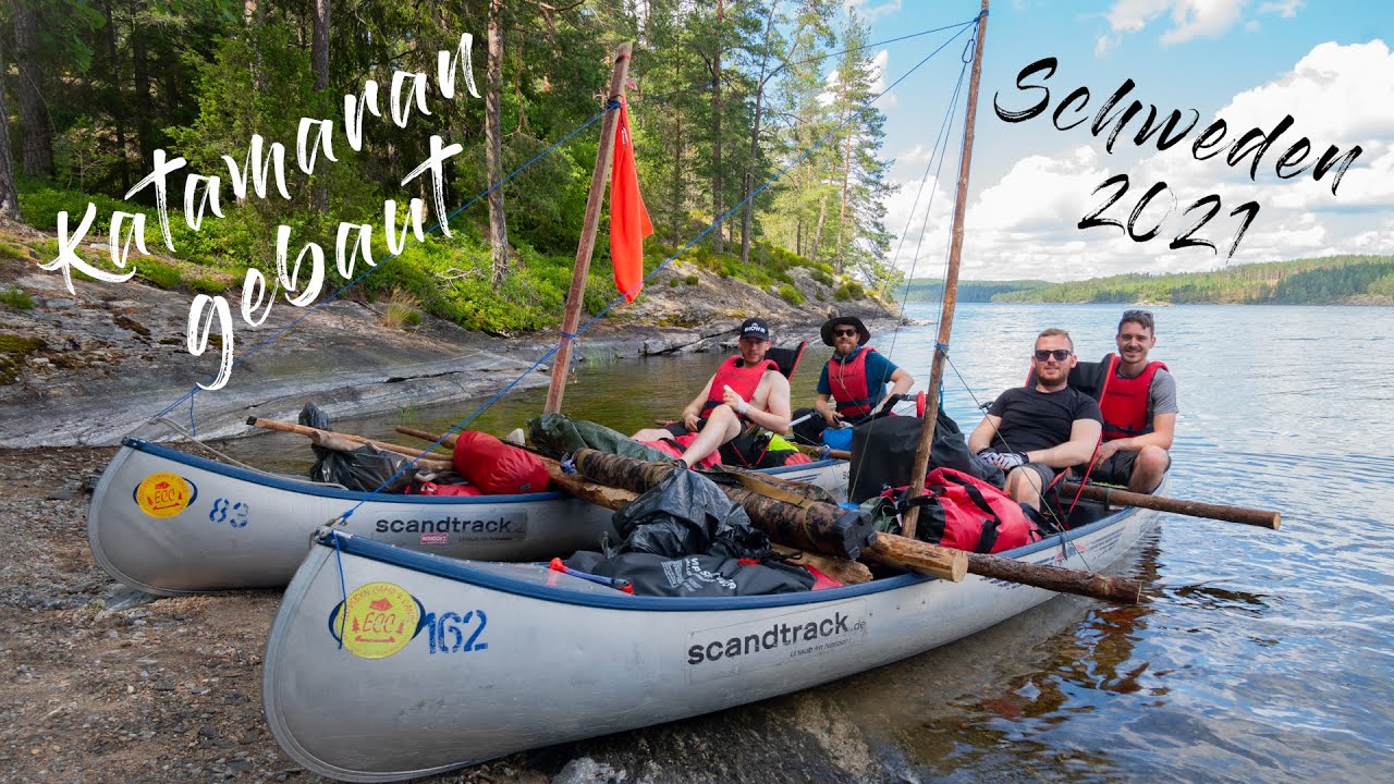 KATAMARAN gebaut aus 2 Kanus! Kanutour Scandtrack Schweden 2021