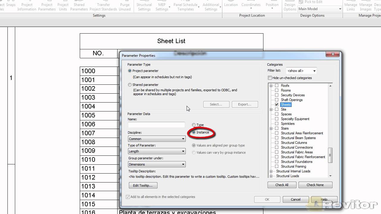 Como se crea un índice automático de láminas (planos) en Revit