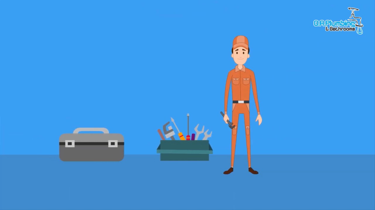 Plumber Dripping Faucet or Leaking Pipes  2D Animated Promo Video