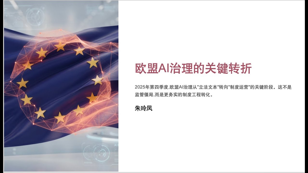 Vol.2欧盟 AI 法案“停表”？揭秘 2025 末现实主义大转向EU AI Act Paused? Decoding the Realistic Pivot of Late 2025