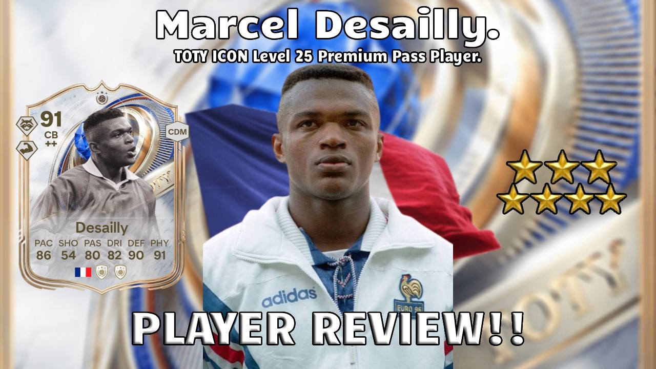 🔵🧱 91 Rated Marcel Desailly Player Review! TOTY ICON Premium Pass Level 25!🧱🔵 FC 26 Ultimate Team