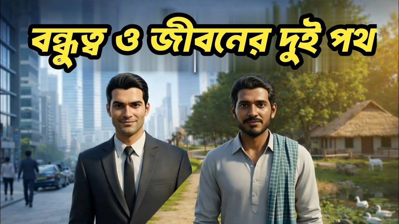 বন্ধুত্ব ও জীবনের দুই পথ | শহর বনাম গ্রাম | অনুপ্রেরণামূলক গল্প👥✨