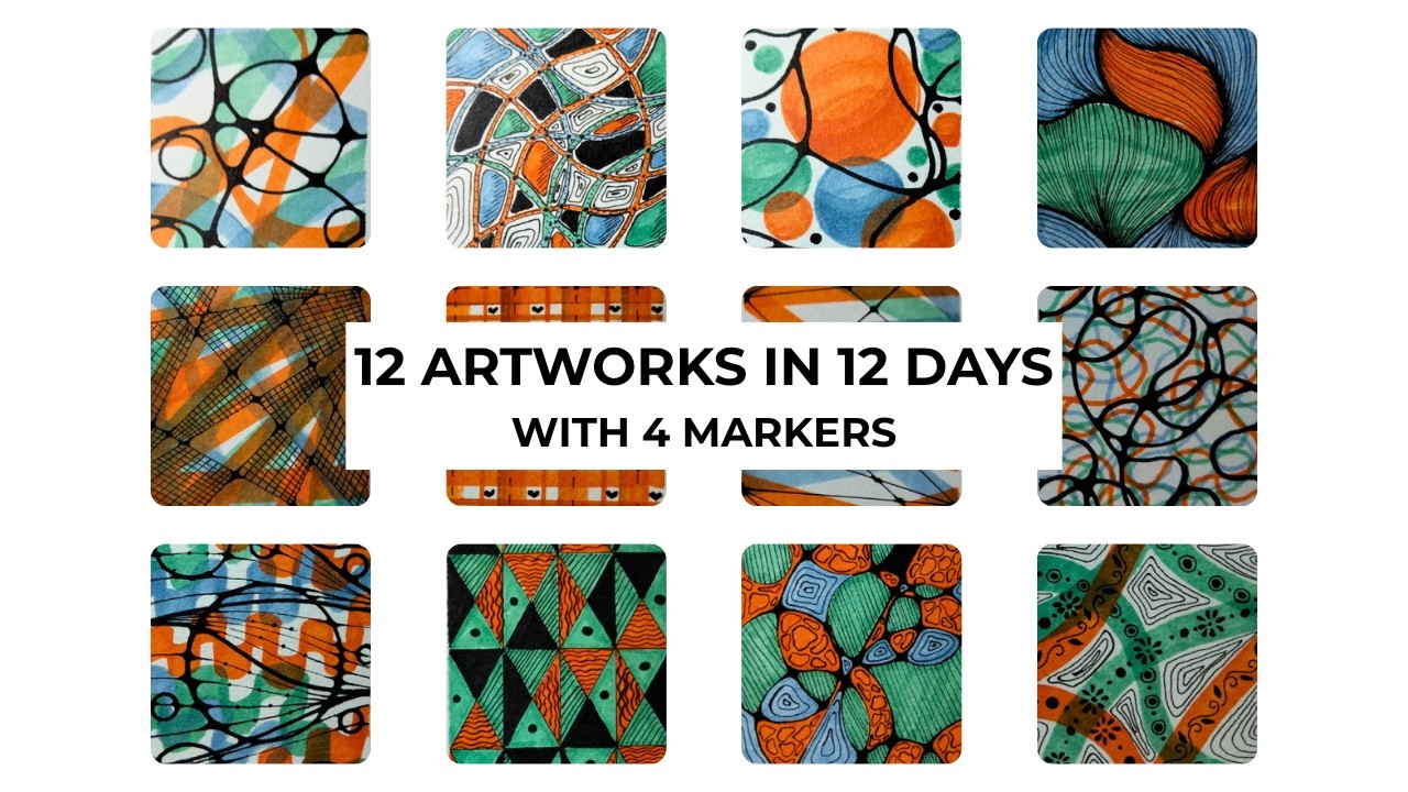 I Tried 12 Artworks in 12 Days w/ only 4 Markers(Start to Finish), Friendly Budget, and What I Learn