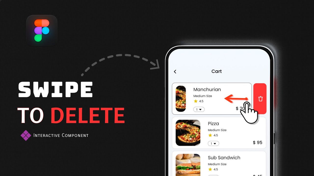 Swipe to Delete Animation with Figma Interactive Component | Figma Tutorial