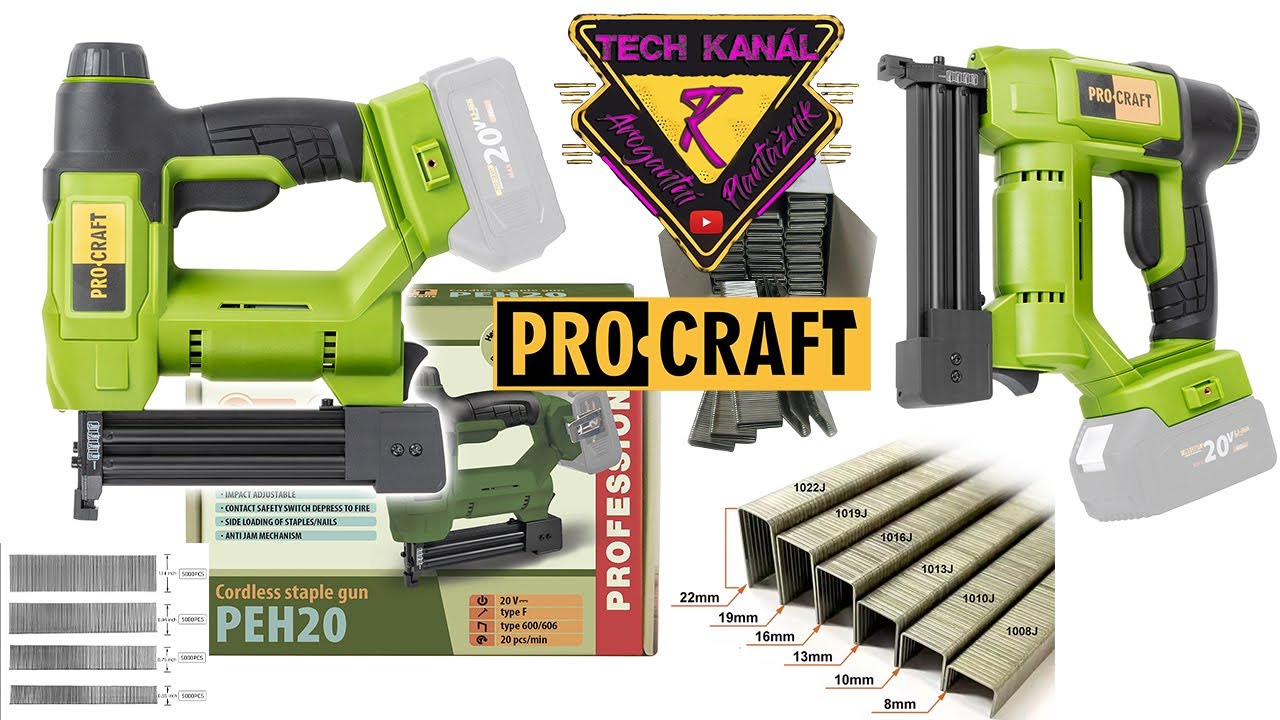 💥Aku sponkovačka ProCraft PEH20bb 🔨 jaké sponky koupit ?