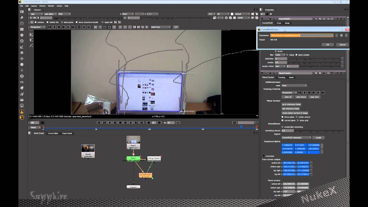 Nuke. Урок №11. NukeX: Planar tracking
