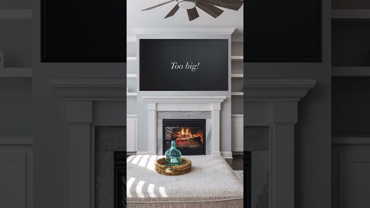 What size TV is TOO big over your fireplace? #fireplace #homesweethome #interiordesign