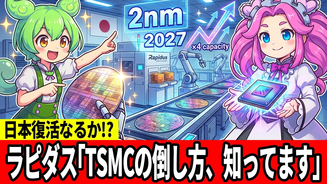 【緊急】打倒TSMCなるか？ラピダス「生産能力4倍」発表がヤバすぎる…2027年2nm量産で日本復活なるか？【ずんだもん】