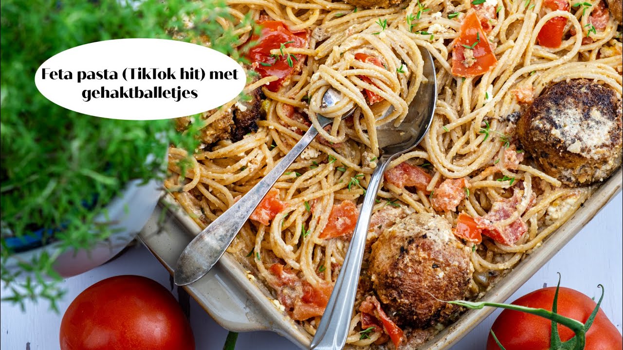 Feta pasta TikTok hit met gehaktballetjes