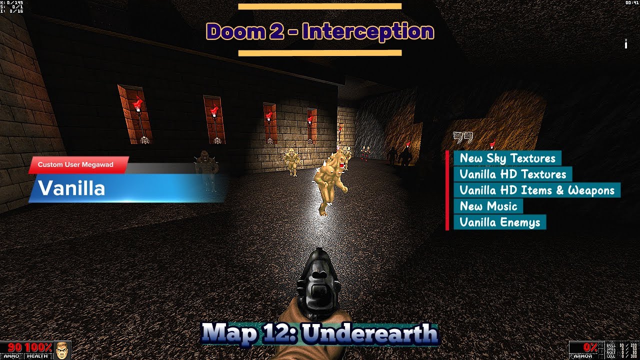Doom II - [Interception] - Map: #12 - Underearth - [4K60ᶠᵖˢ]