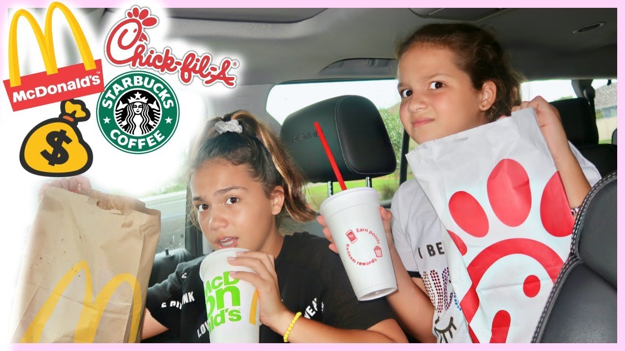 Letting the PERSON in FRONT Of US decide WHAT WE EAT for a DAY  | SISTER FOREVER