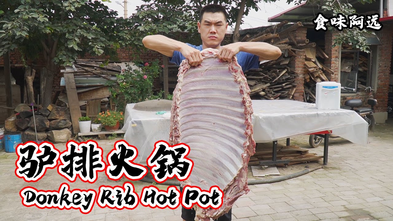 【食味阿远】买了20斤驴排，切小块卤一锅，配上火锅料涮着吃，三伏天吃舒坦了 | Donkey Rib Hot Pot | Shi Wei A Yuan