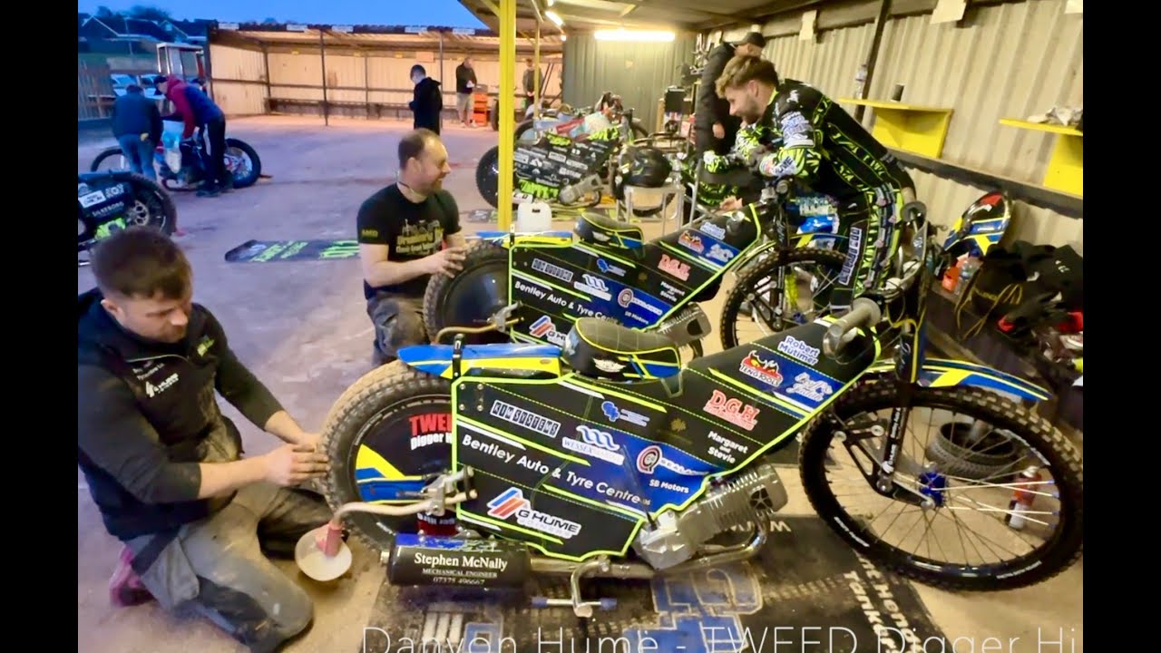 Speedway Pits - Berwick Bandits Speedway - Rider Danyon Hume - Press, Practice & Testing the Bikes