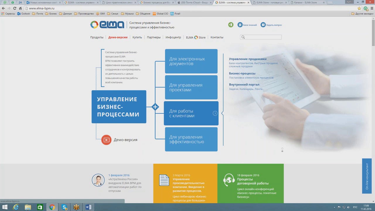 Обзор функционала системы ELMA