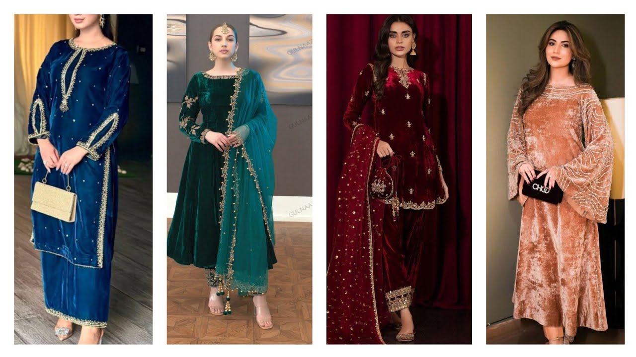 Stylish Partywear Velvet Dress Designs 2025|Velvet suit Designs|Velvet dress designs 