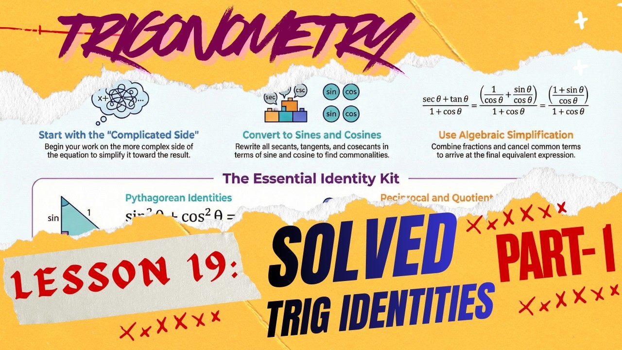 Lesson 19 | Solving Trigonometric Identities | Step-by-Step Explanations for College Math | Part 1