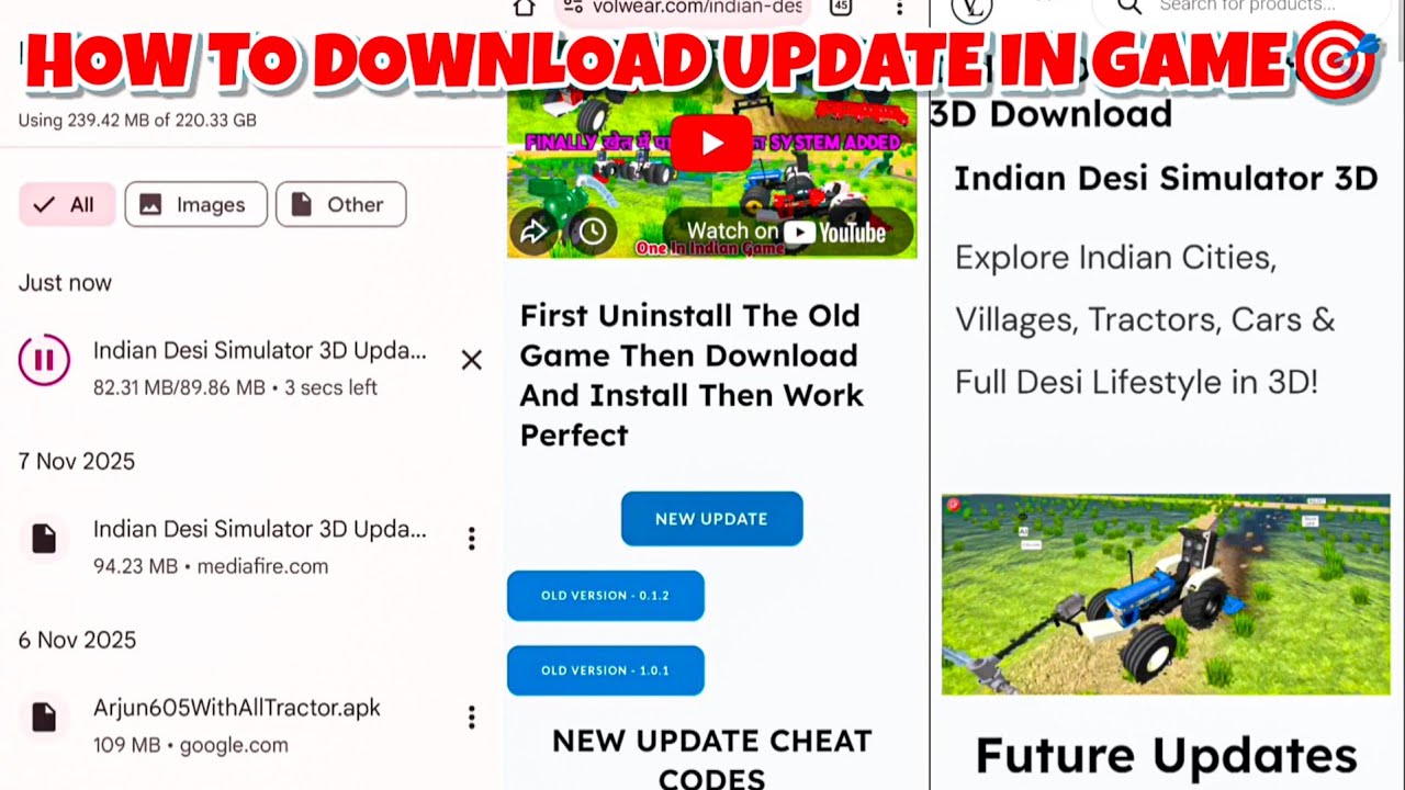 How to Download Indian Desi Simulator 3d 🤑|Indian tractor game 💥#tractorgame 