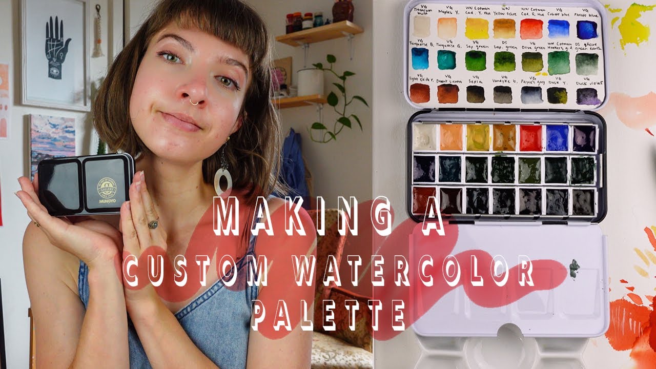Setting up a DIY WATERCOLOR PALETTE ☞  swatching Van Gogh, Winsor & Newton and Daniel Smith tubes