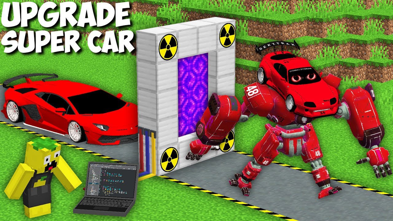 I upgraded MY CAR INTO A SUPER ROBOT CAR in Minecraft ! SECRET CAR TITAN !
