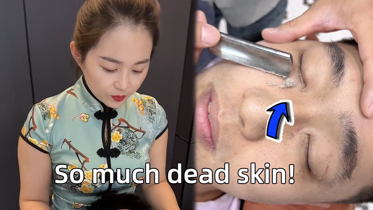 💈ASMR Rare Razor Shave|Shocked!The master met a customer with the most dead skin on his face ever!